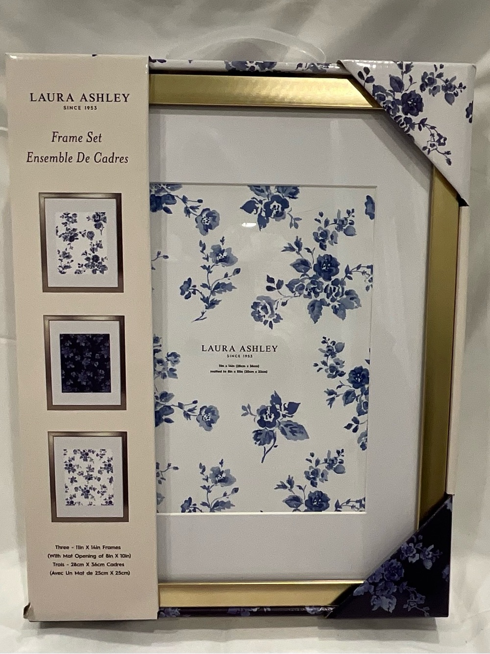 Laura Ashley Gold Frame Set With Matting 11x14
